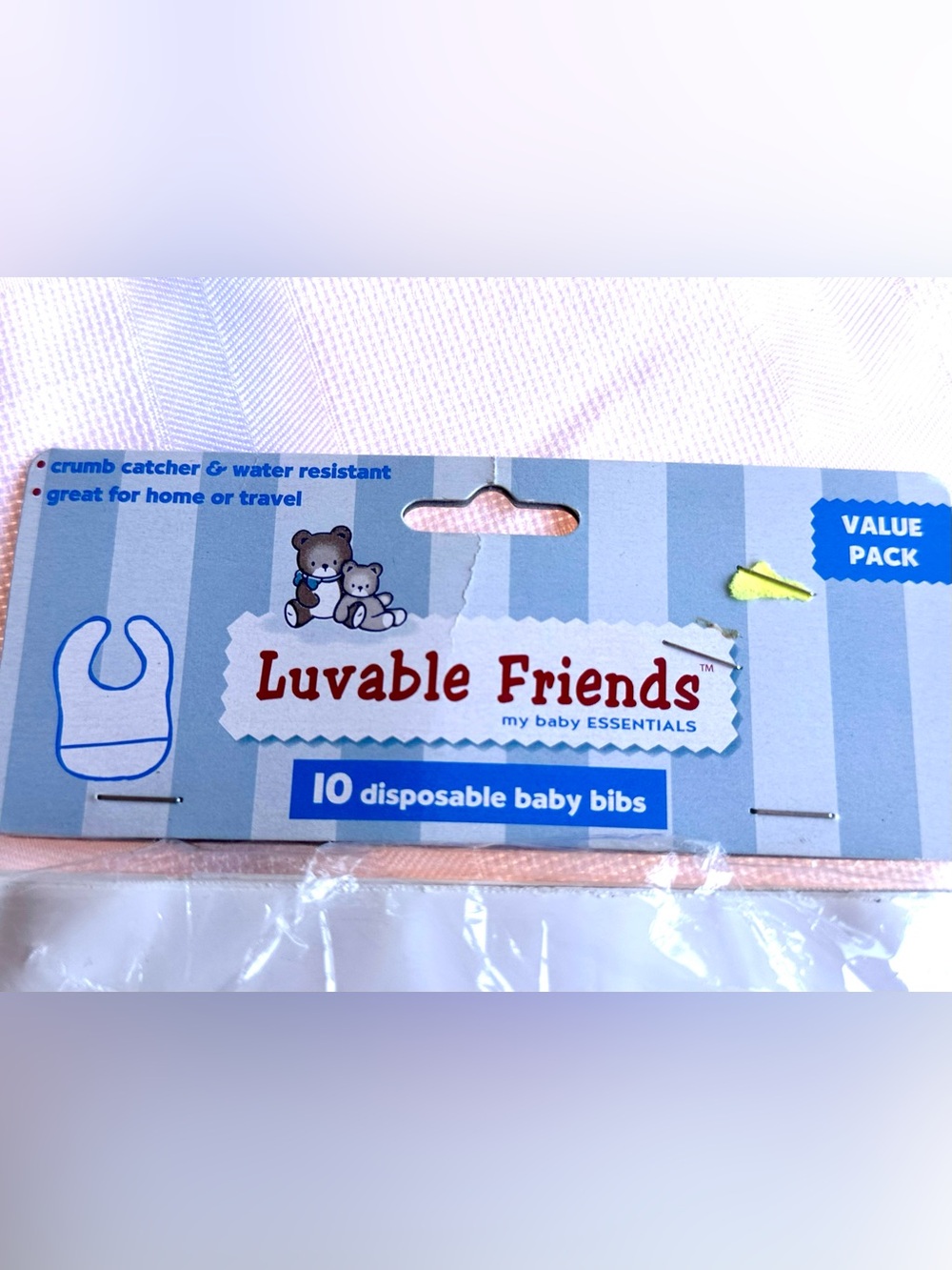 Vintage 2006 Lovable Friends Value Pack of 10 Disposable Bibs